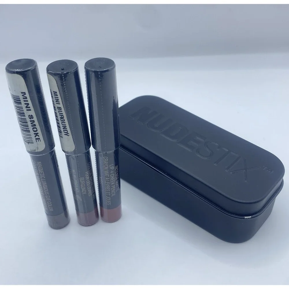 Nudestix Mini Eye Lip Cheek 3pc Pencil Set New